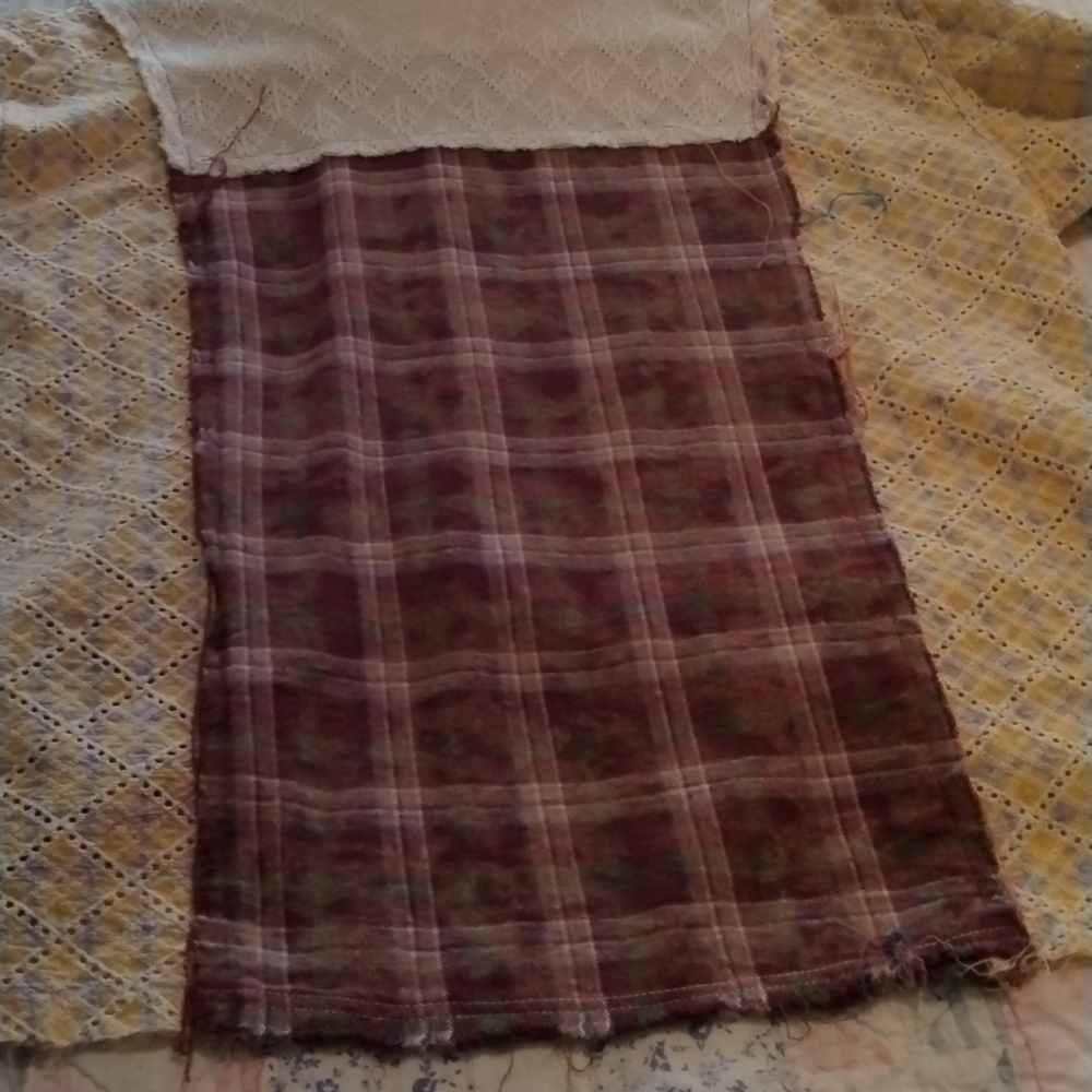 POL Patchwork Button-Front Top in Yellow and Burg… - image 7